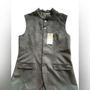Autograph Black Wool Blend Waistcoat Vest Tailored Button Front NWT 38S